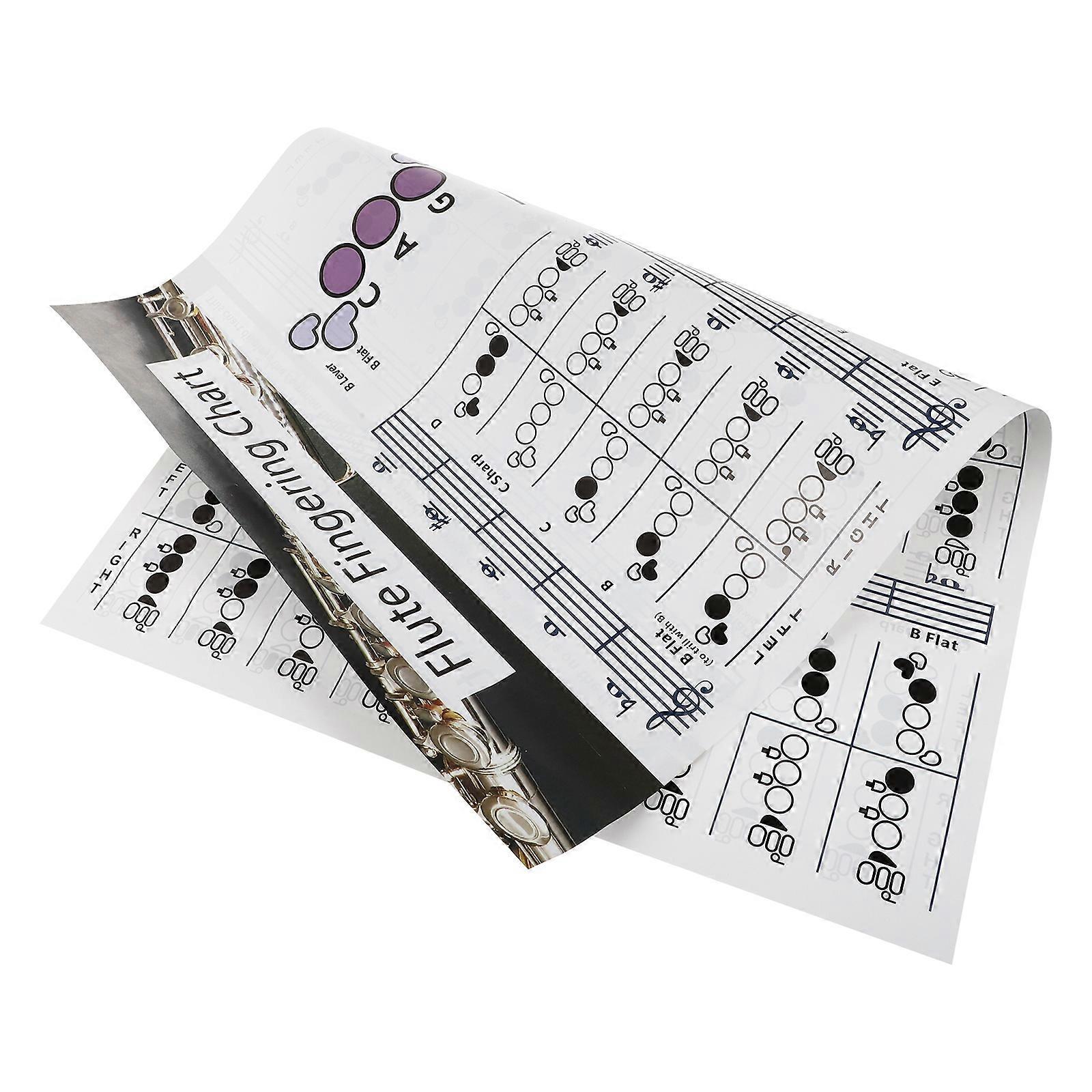 Coated Paper Flute Finger Guide Chart for Beginner Practical Use