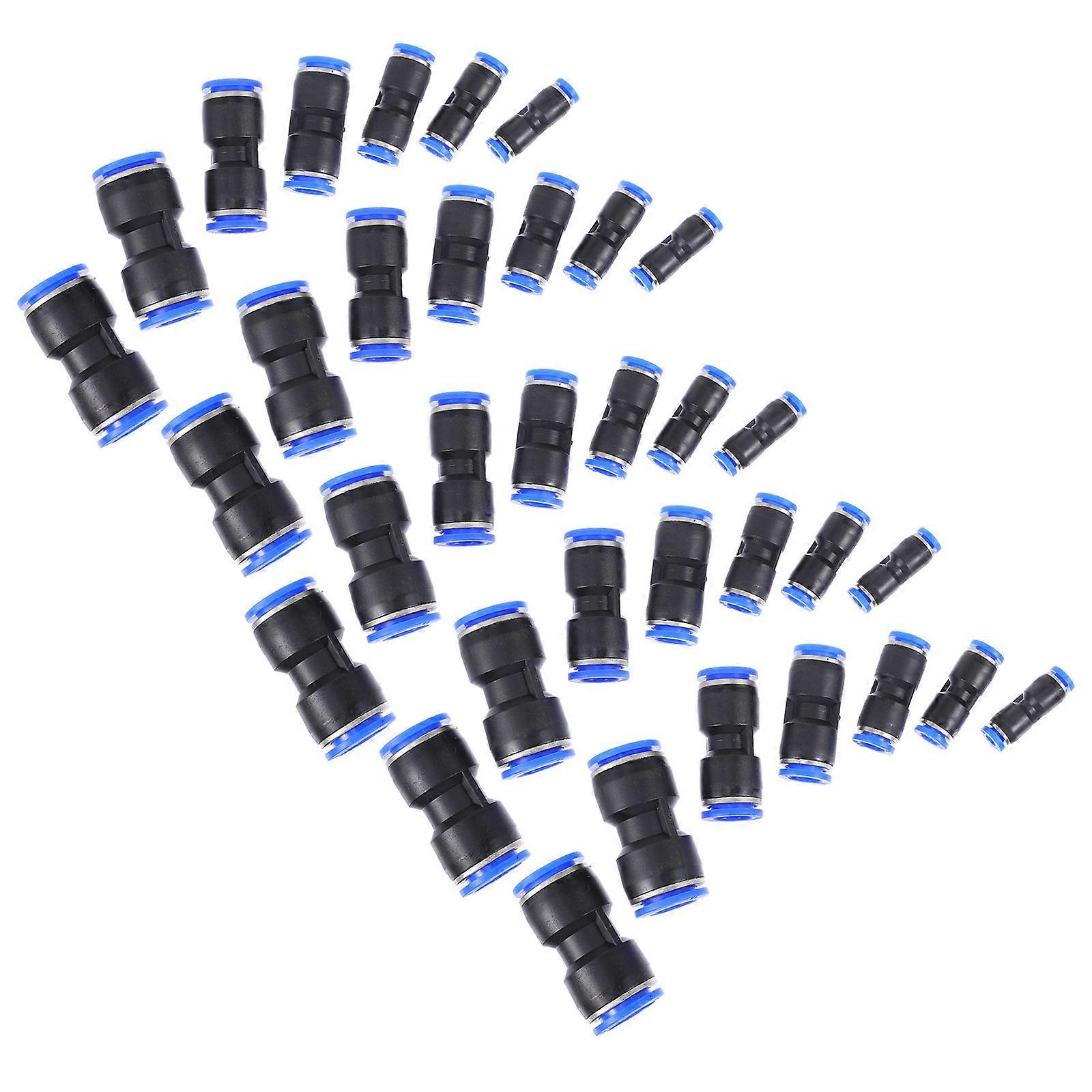 Straight Push Connector Pneumatic Quick Connectors for Pipe Use 35Pcs