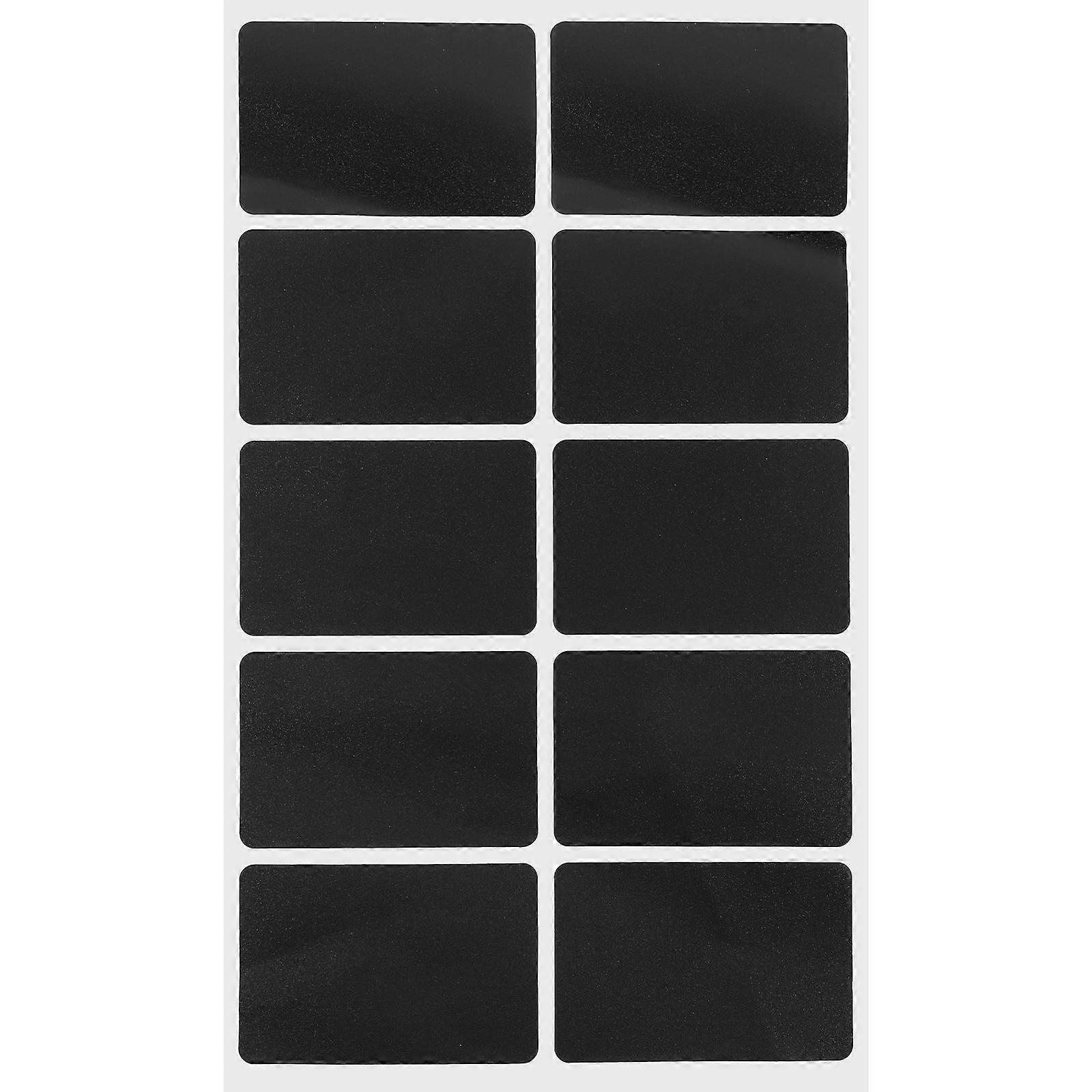 Black Stickers Rectangle for Chalk Writing 1 Sheet Removable PVC Label
