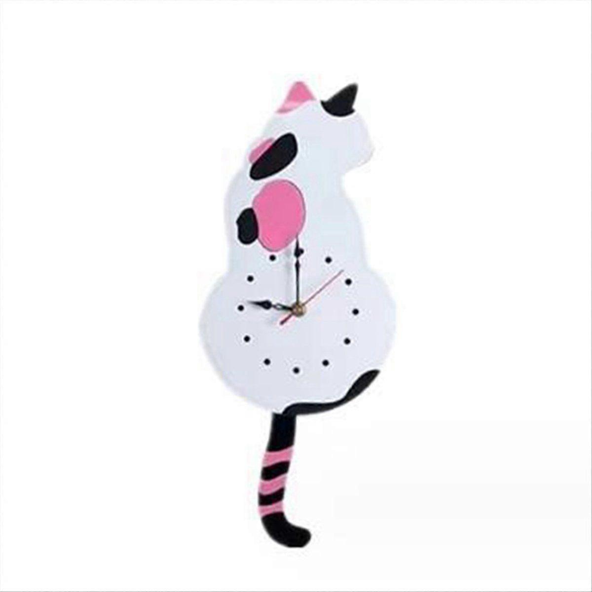 White-Cat Pendulum Wall Clock,Cat Clock,Cat Clock