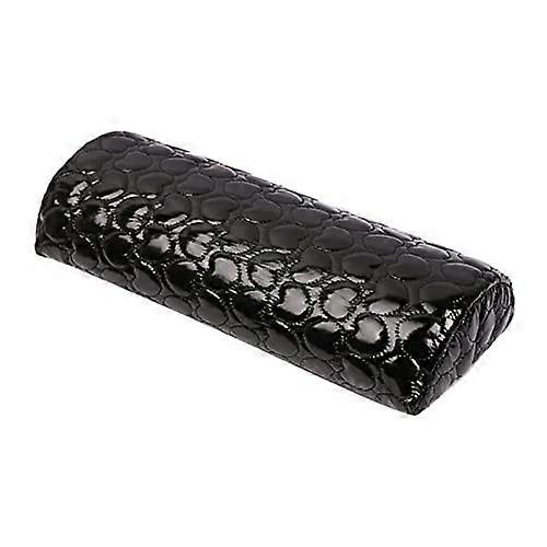 Nail Arm Rest Cushion with Comfortable Sponge Padding and Easy Clean Leather Surface, Black