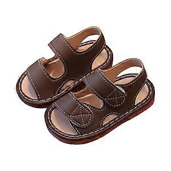 Babysandalen/schoentjes voor jongens en meisjes, eerste loopschoentjes met open teen, zomer, bruin, 9-12 maanden