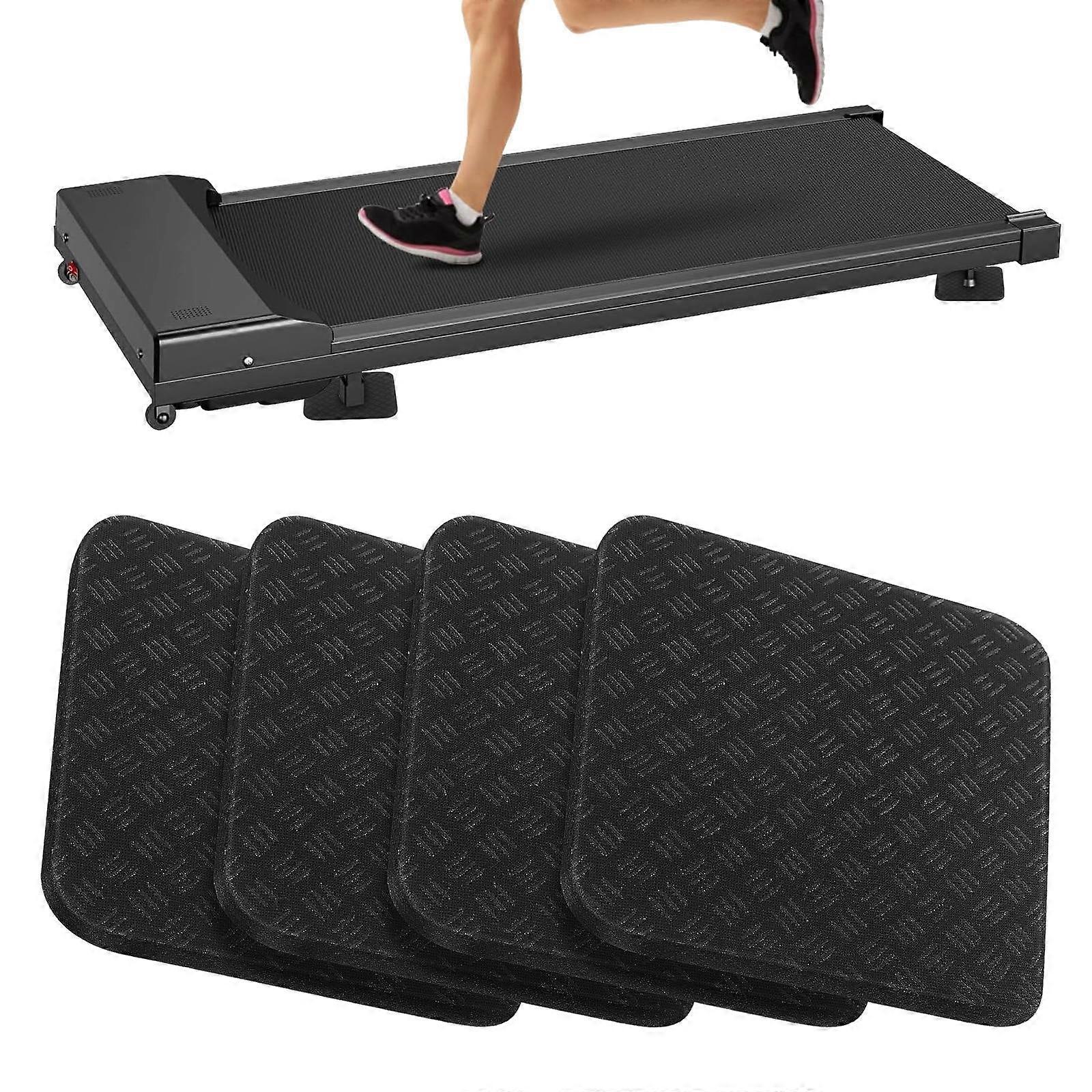 4Pcs Exercise Equipment Mat for Treadmill with Antislip Stability