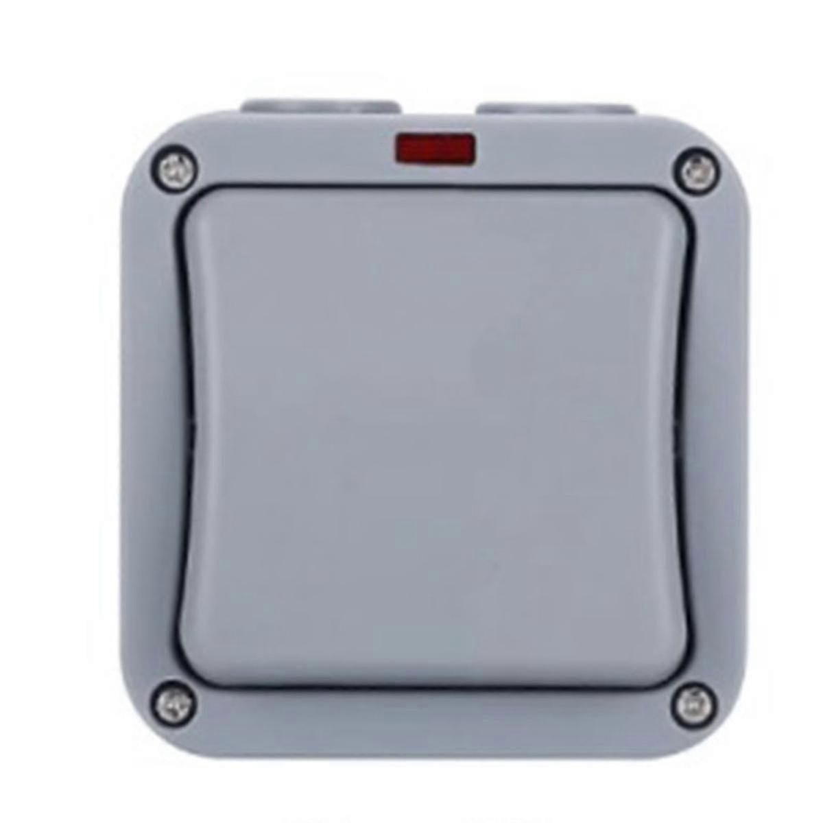IP66 Waterproof Wall Switch 220V Outdoor Electrical with Night Light Function 2pc