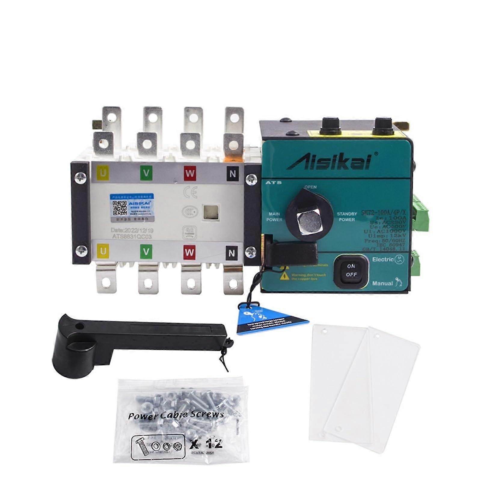 Automatic Transfer Switch 100A 4 Pole 220V Dual Power Generator Transfer Switch