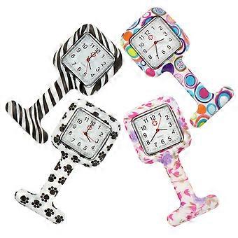 Nurse Watch Silicone Pocket Watch for Decoration 4Pcs Portable Quartz Watches