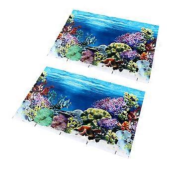 Aquarium Decoration Water Oriented 2Pcs Fish Tank Decals Paper Cling