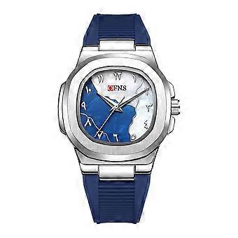 Watch Octagonal Stainless Steel Blue Silicone Daily Casual Sports