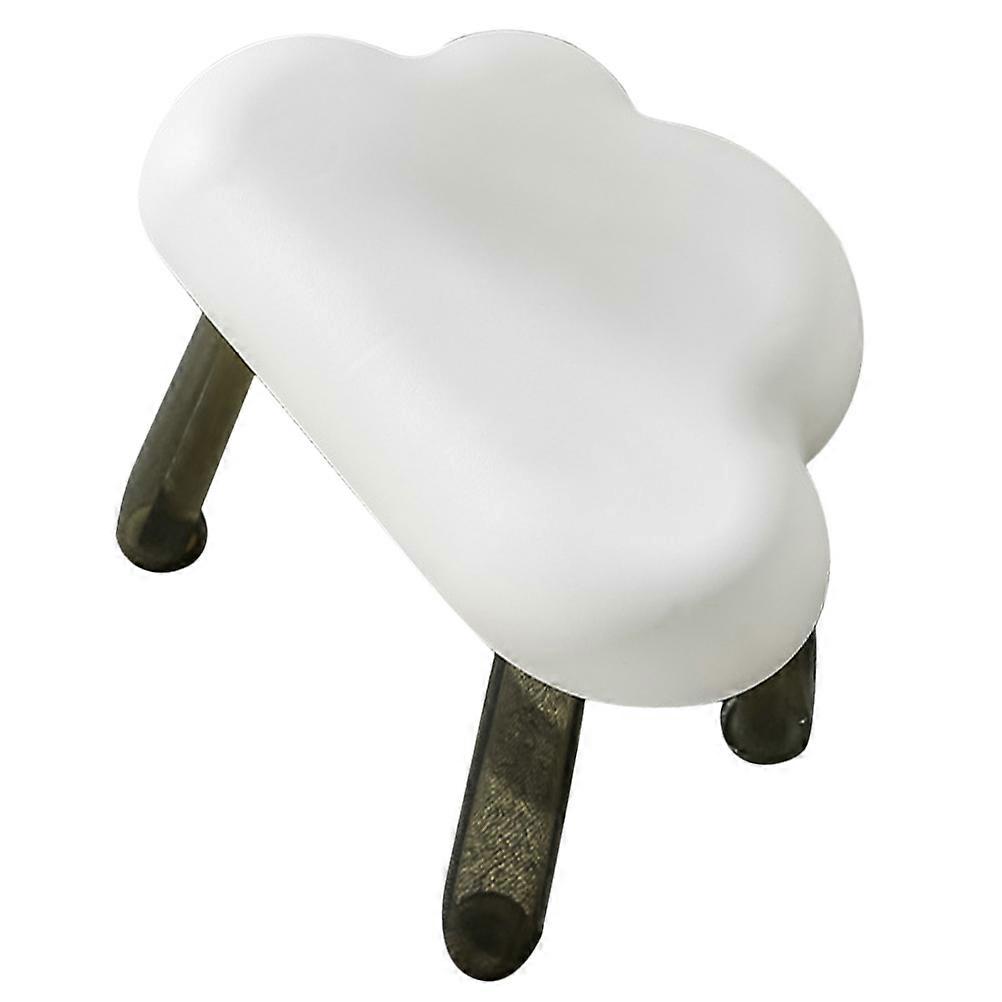 Sturdy White Cloud Stool Plastic Shoe Changing Stool for Indoor Use