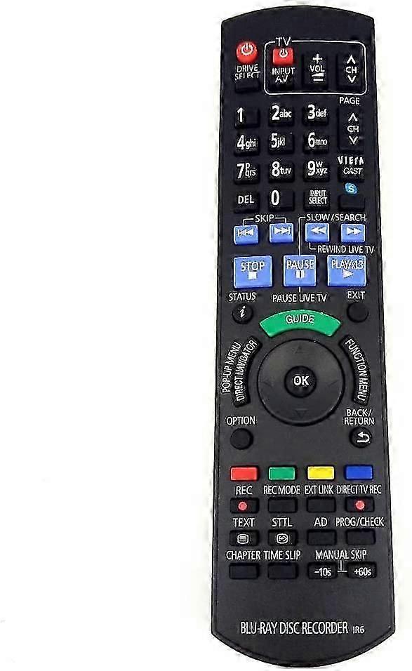 DMRPWT520 Replacement Remote Control compatible with Panasonic Blu-ray Disc Recorder