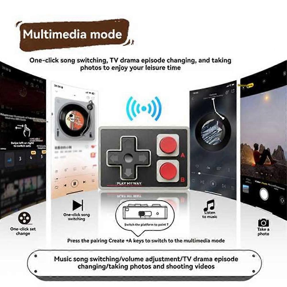Bluetooth Multi-Function Gamepads Pocket Mini Controller Joystick Short Video Remote Control for PC Simulation Game