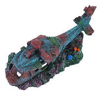 Akwarium Żywica Model Myśliwiec Dekoracja krajobrazu Samolot Wrak Decor Ornamenty zbiornika