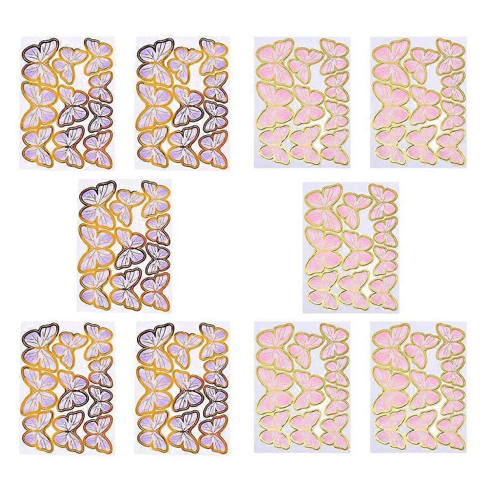 Butterflies Shape Cake Inserts Cake Decors for 66Pcs Set