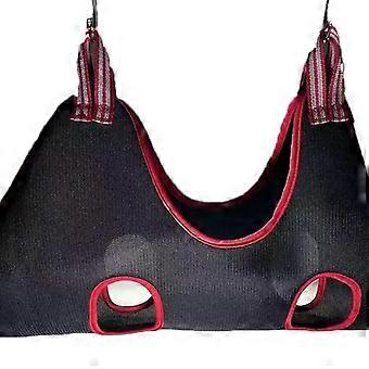 Dog Grooming Hammock Harness For Grooming  Nail Clip Trimming Bathing Restraint Bag(M)Black