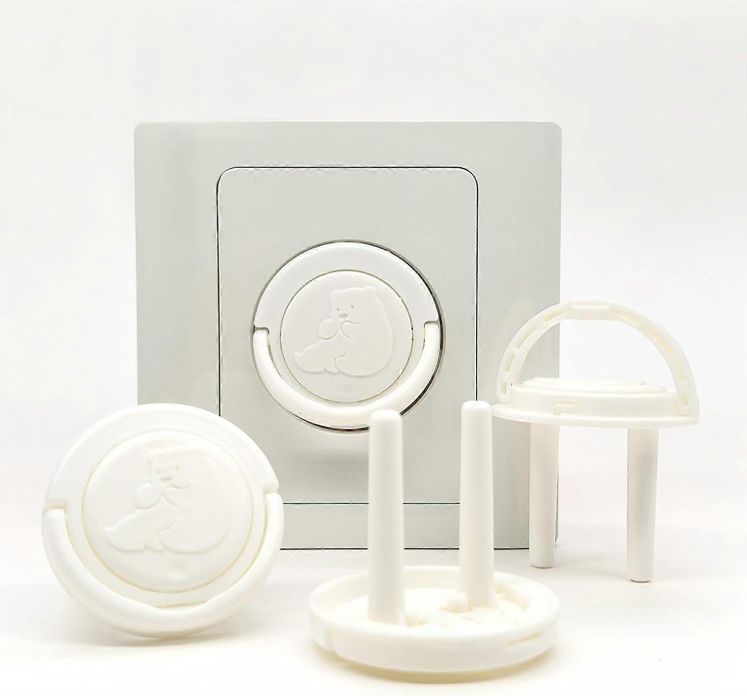 12 Push-to-Open Type F Plugs, Bear Pattern with Pull Tab, Decorative D