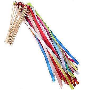 20Pcs Mix Color Fairy Wands Sticks with Bells Fairy Stick Wedding Streamers