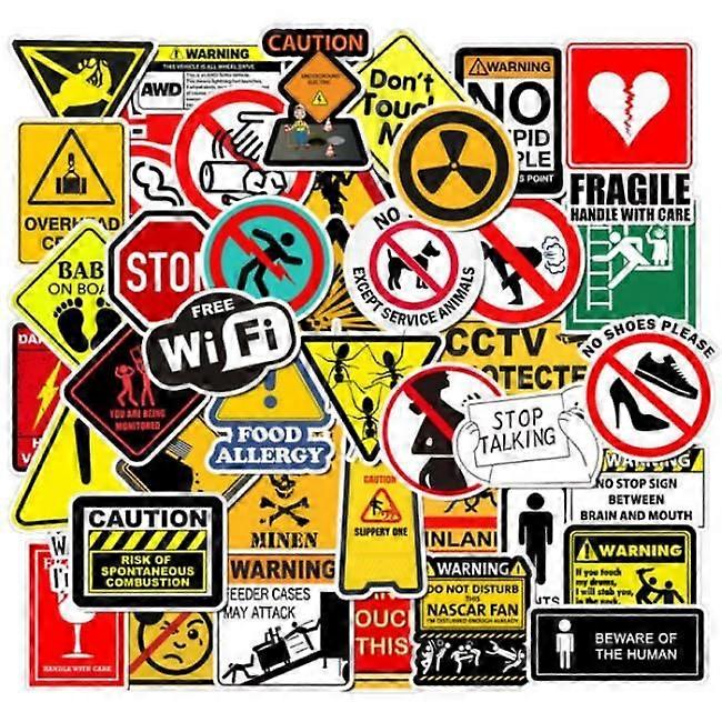 Sticker pack - warning signs Multicolor