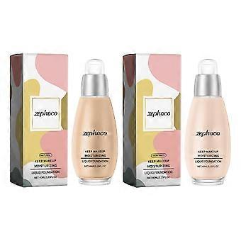 zephoco Moisturizing Concealer Liquid Foundation, Light And Light Moisturizing And Brightening Hydrating And Nourishing Non-Sticking Powder