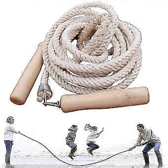 3-10m Long Jump Rope with Wooden Handle for Multiplayer Group Skipping