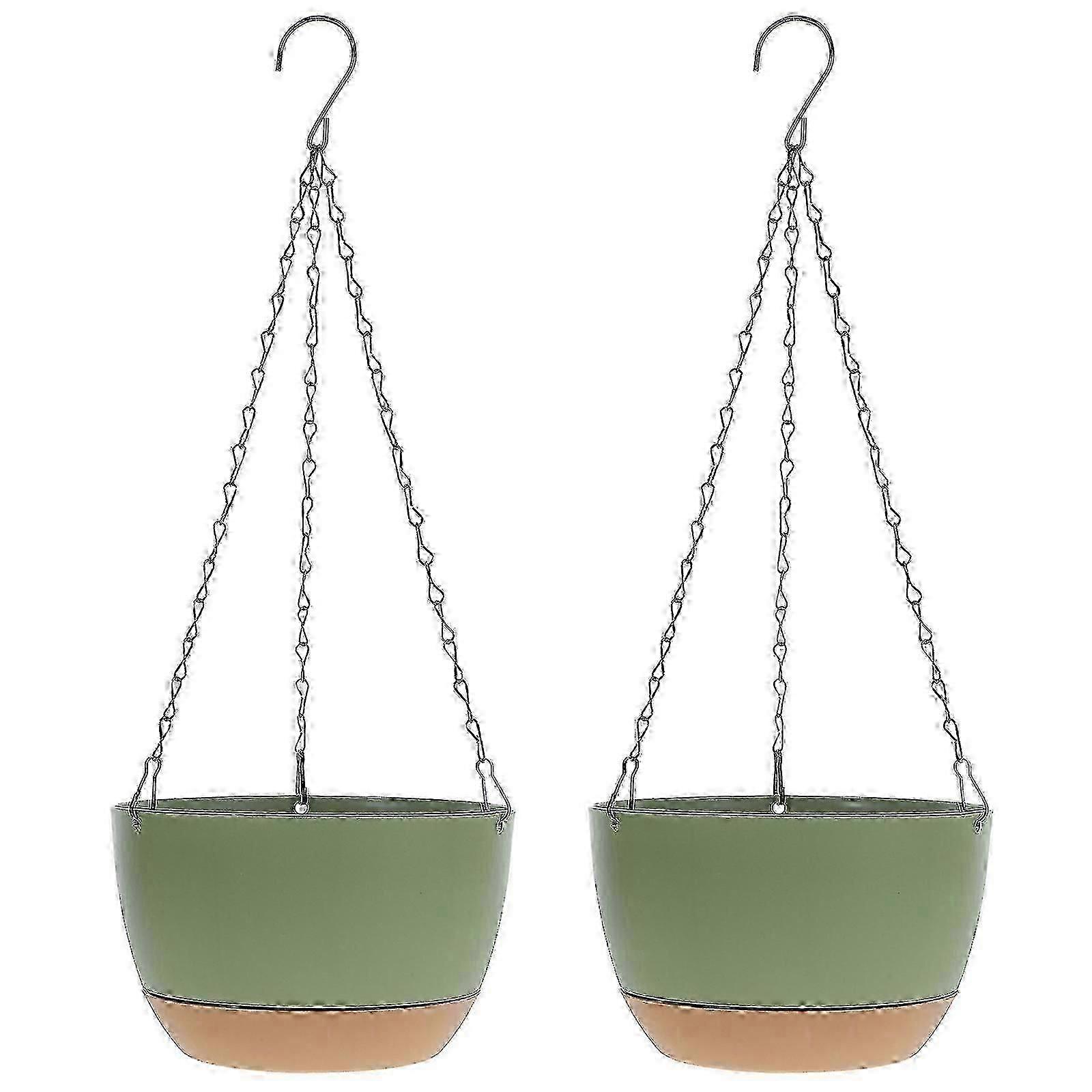 2pcs Hanging Flower Pots Simple Self-absorbent Pot Hydroponic Hanging Pot