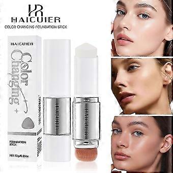 Color-changing Foundation Stick, Dual-ended Full Coverage Foundation With Ultra-fine Bristle Brush, Create A Lightweight, Long-lasting And Charming Ma
