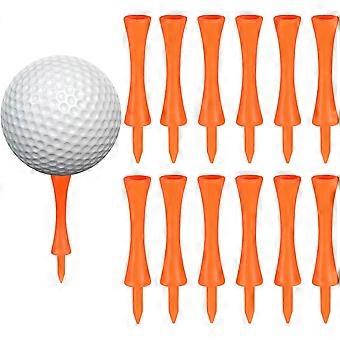Tees de golf en plastique durable, orange, paquet de 100, compatibles avec les drivers de golf et les tapis d'entraînement