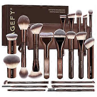 MAGEFY Makeup Brushes 26-in-20 Professional Makeup Brush Set Double-End Make Up Brushes for Powder Concealers Eye Shadows Blush Contour Foundation Br