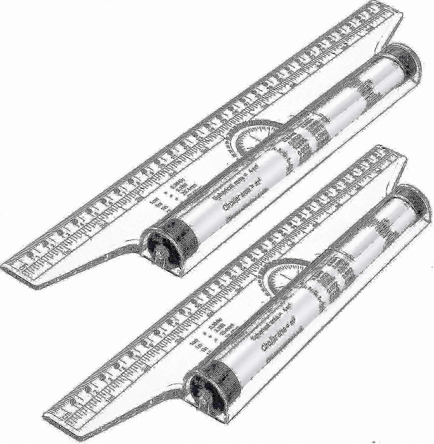 2-Pack Measuring Rolling Rulers, Plastic Parallel Drafting Tools for Drawing, Design, and Student Use
