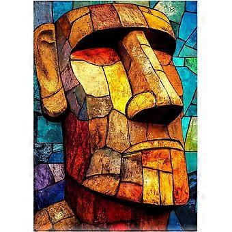 Moai-puslespill med farget glass SQZ988