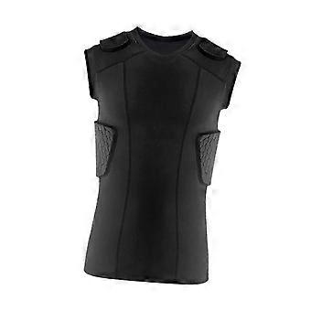 Men Padded Chest Rib Protector Vest, Compression Shirt Quick Drying Gear, Sleeveless, Sports Shock Guard for Baseball