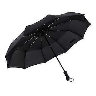 Vollautomatischer, offener, robuster Rahmen, dreifach faltbarer, großer, winddichter Regenschirm