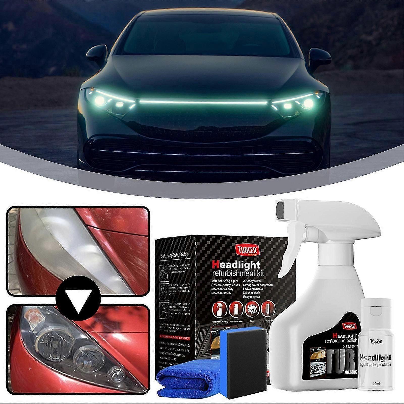 Headlight Restoration Polish - Long-Lasting Auto Headlight Cleaner & Protector Fluid