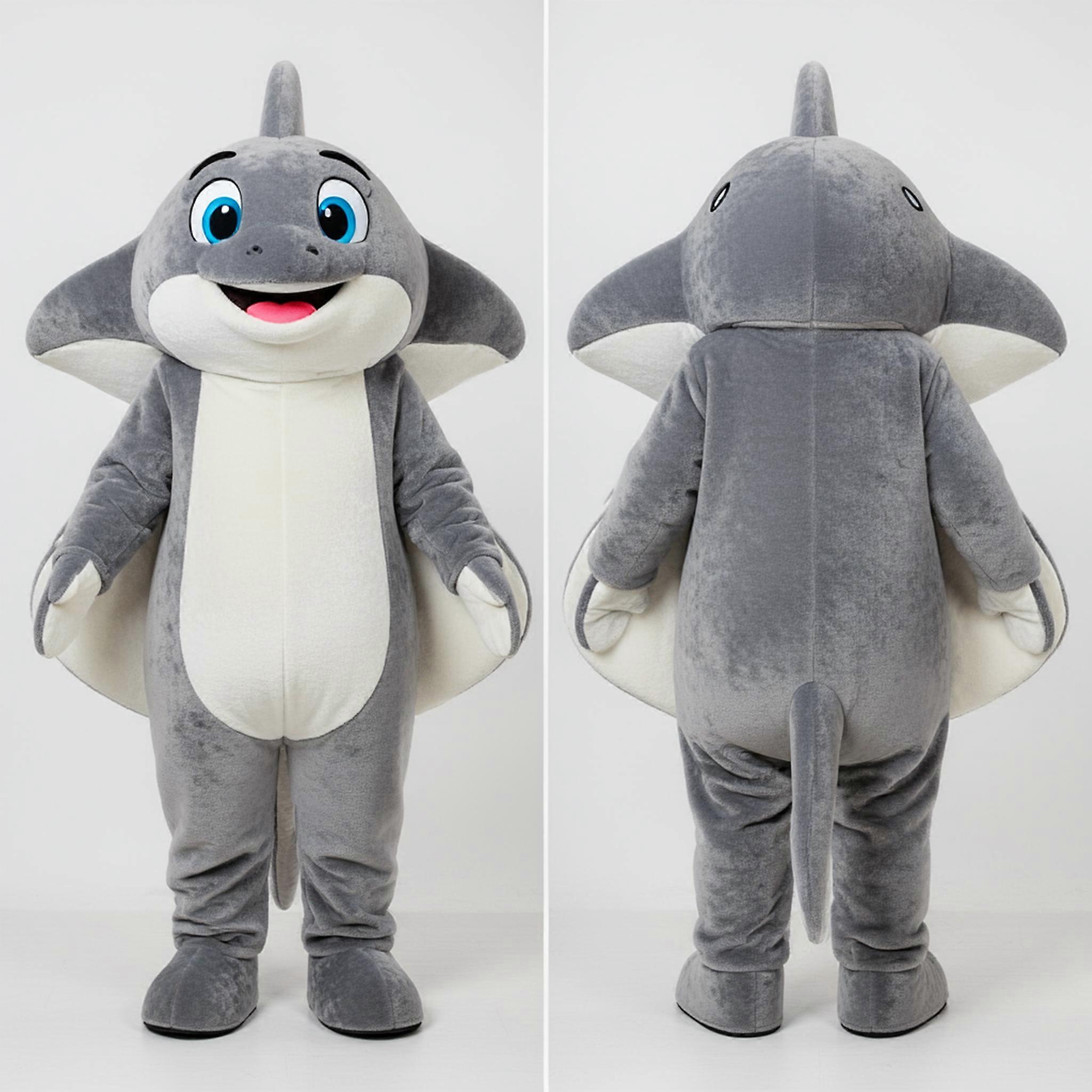 MASTICOT Slate Gray Cartoon Stingray Mascot