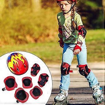 7Pcs Set Children Kids Helmet Knee Elbow Pad Cycling Skate Bike Protecs
