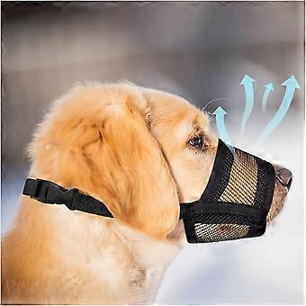 Dog Muzzle for Large Dogs - Air Mesh Muzzle for Large Sized Dog | Adjustable No Bark Dogs Muzzles for Scavenging Licking & Chewing | Preven
