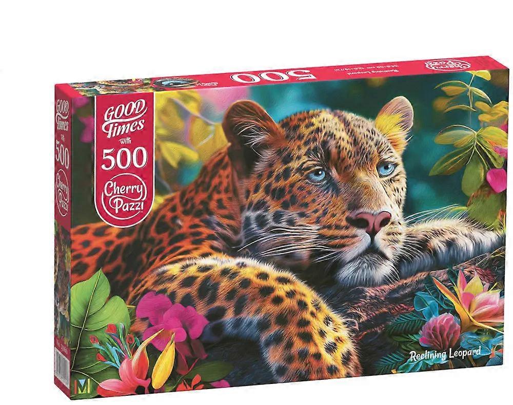 Cherrypazzi Reclining Leopard Puzzle 500 Pieces
