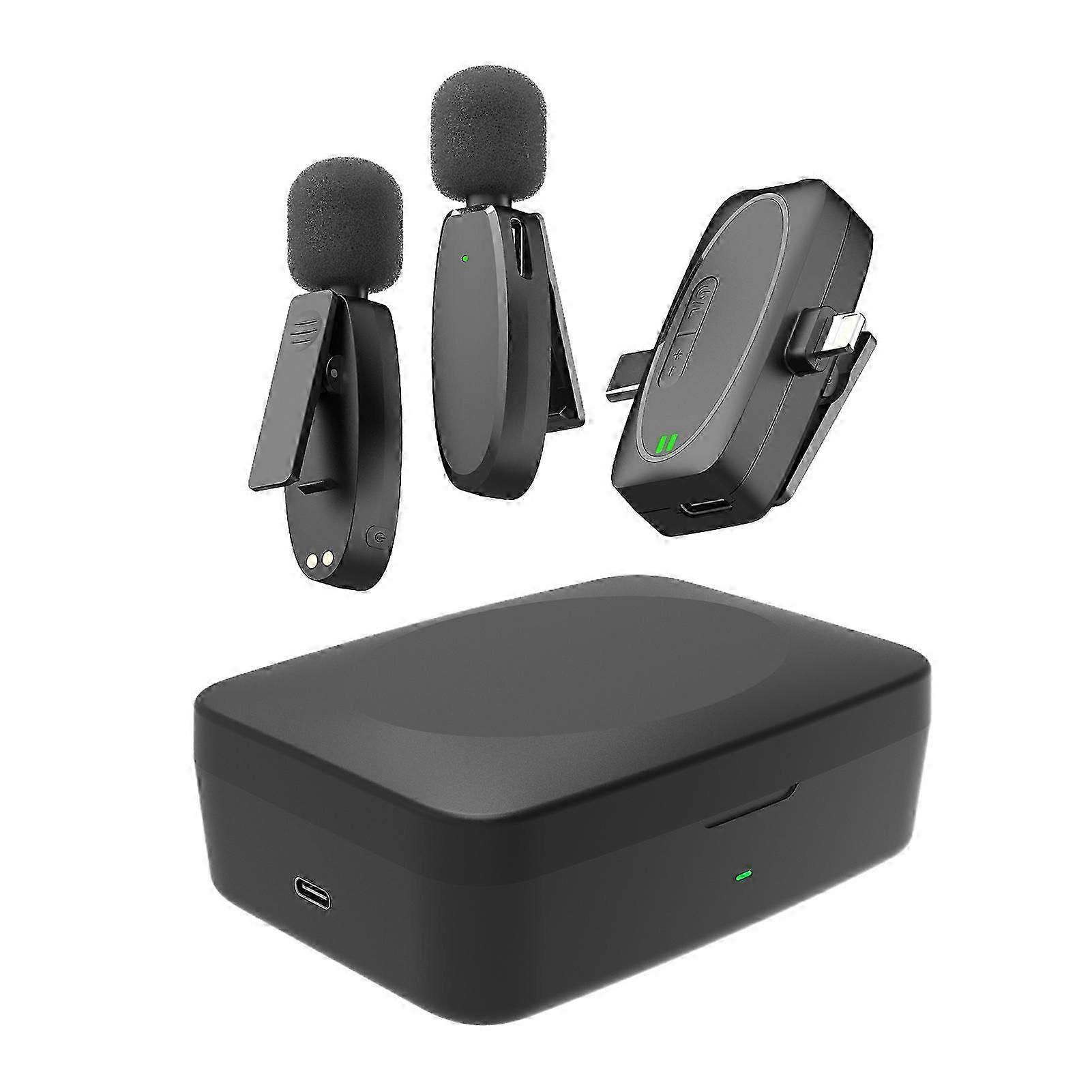 One-Trigger-Two 2.4G Wireless Clip-on Mic System, 50M Range, 10H Playtime