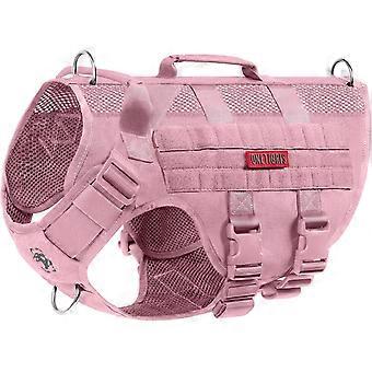 Tactical Dog Harness for Small Dog, No Pull Small Dog Vest Harness with Handles Breathable Military Dogs Molle Vests for Walking Hiking T