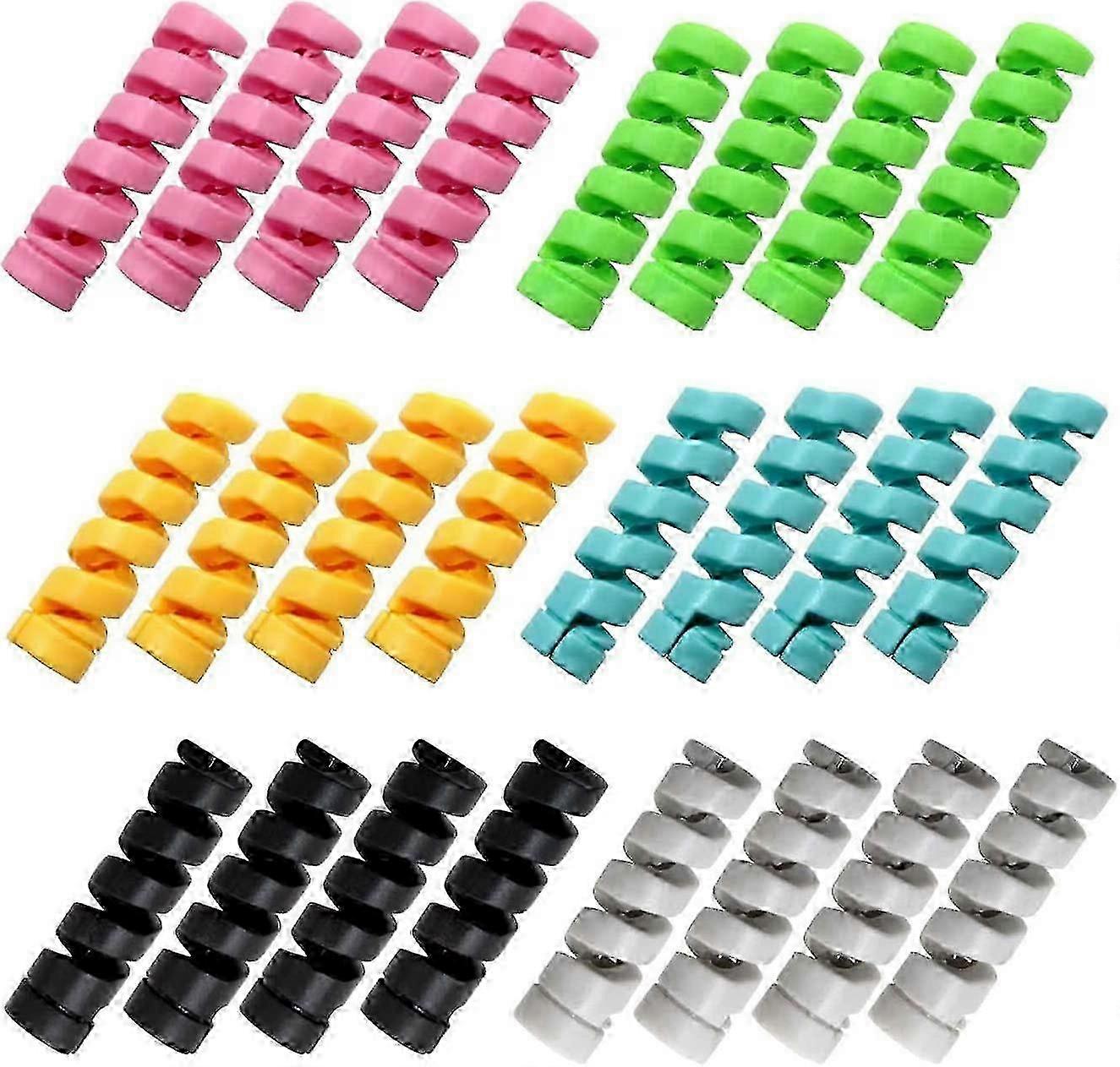 24 Pieces Spiral Data Cable Protector