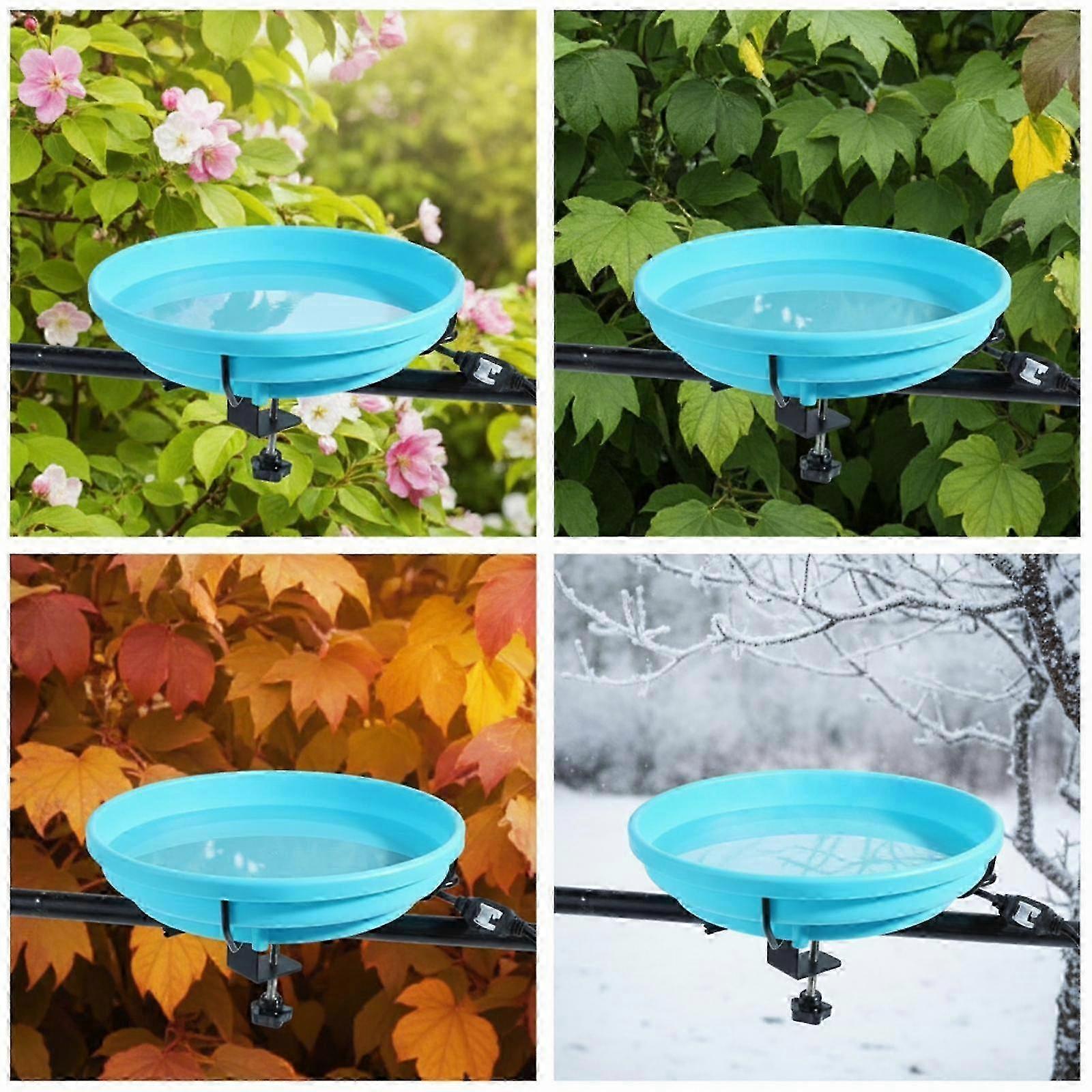 Round Heated Birdbath Clamp-Mounted