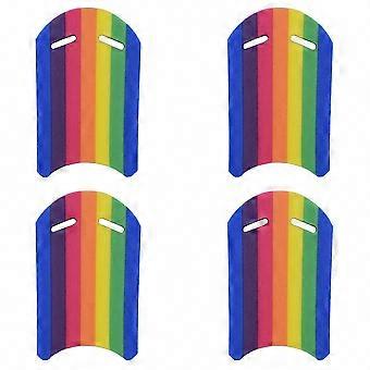 Pool Training Aid for Kids and Adults, 4X Rainbow Foam Swimming Kickboard, Swim Practice Float Board