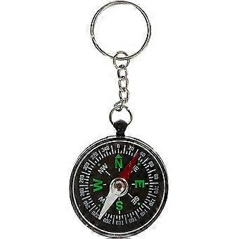 10cm Black Plastic Compass Keyring