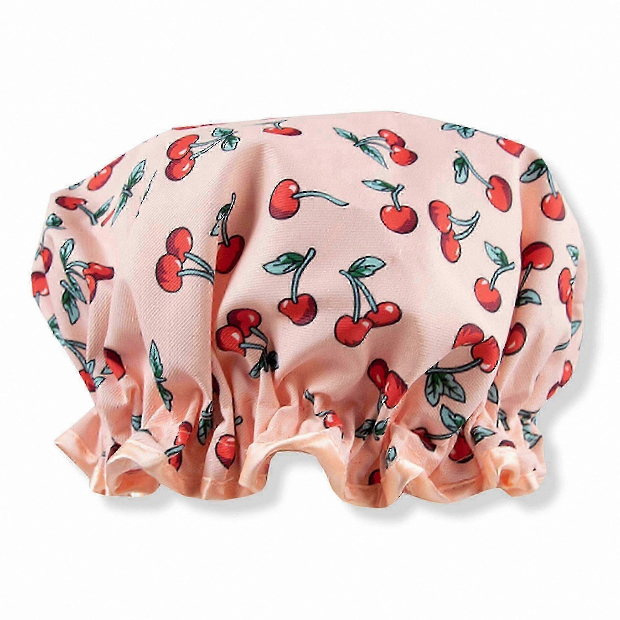 Shower Cap with Cherry Pattern, Single Pack