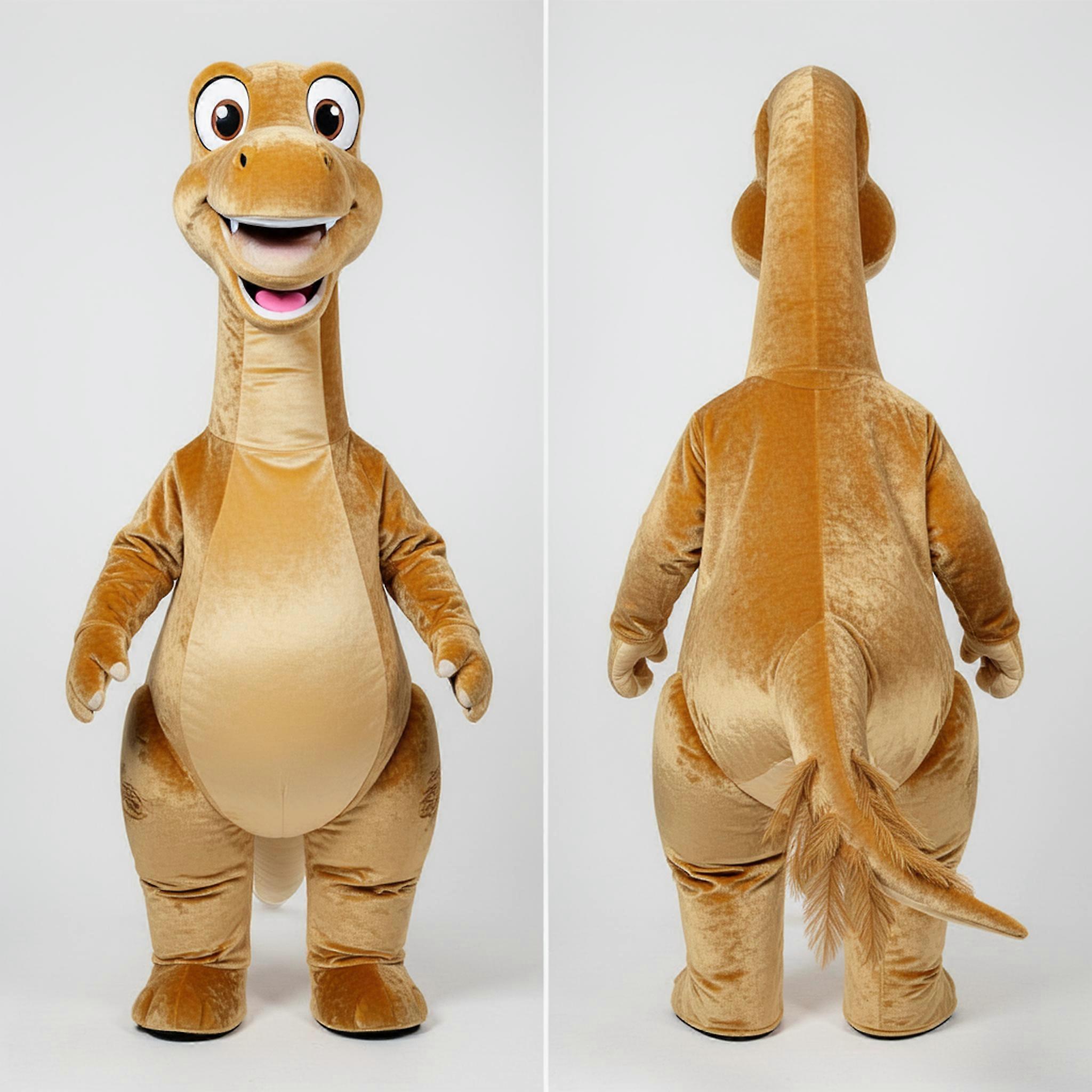 MASTICOT Golden Cartoon Brachiosaurus Mascot
