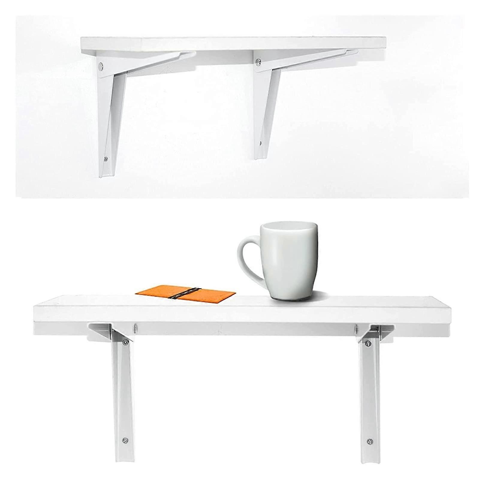 Folding Shelf Bracket Heavy Duty Wall Mounted Foldable Locking Design SpaceSaving 2PCS 245mm