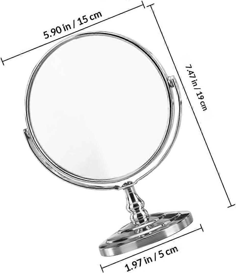 Rotating Double Sided Vanity Makeup Mirror for Tabletop Use