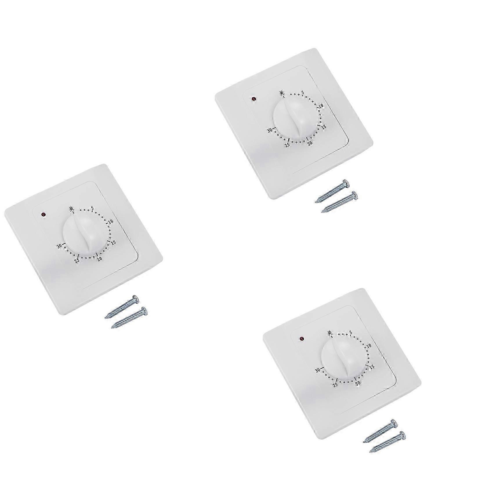 3X Ac 220V 10A 30Min Countdown Timer Switch Electric Digital Time Plug Control Switch Timer Socket Knob Style MechanicalSNNGV