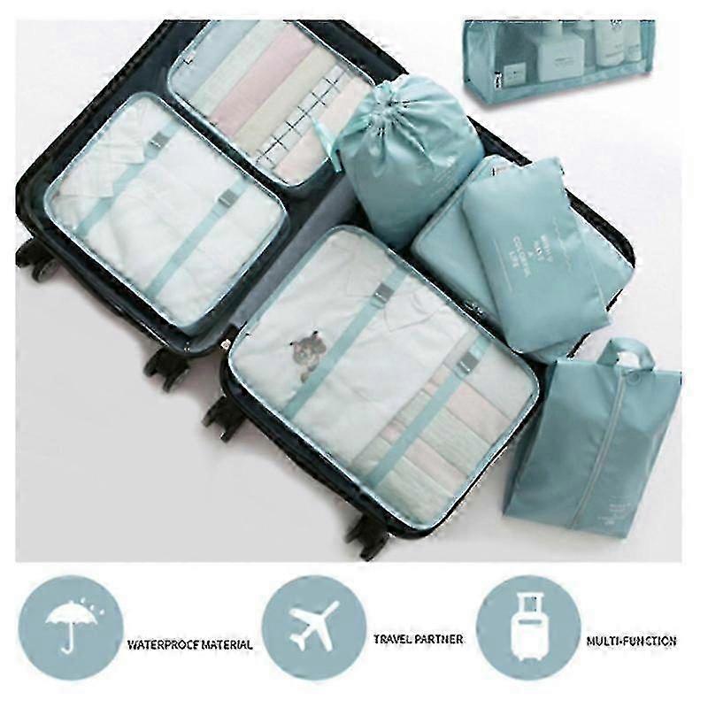 8-Pc Waterproof Travel Organizer Set
