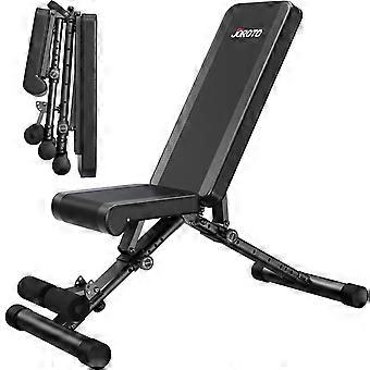 Adjustable Fitness Bench - Weight Capacity: 318 kg - Steel and Leather - For Home Use.