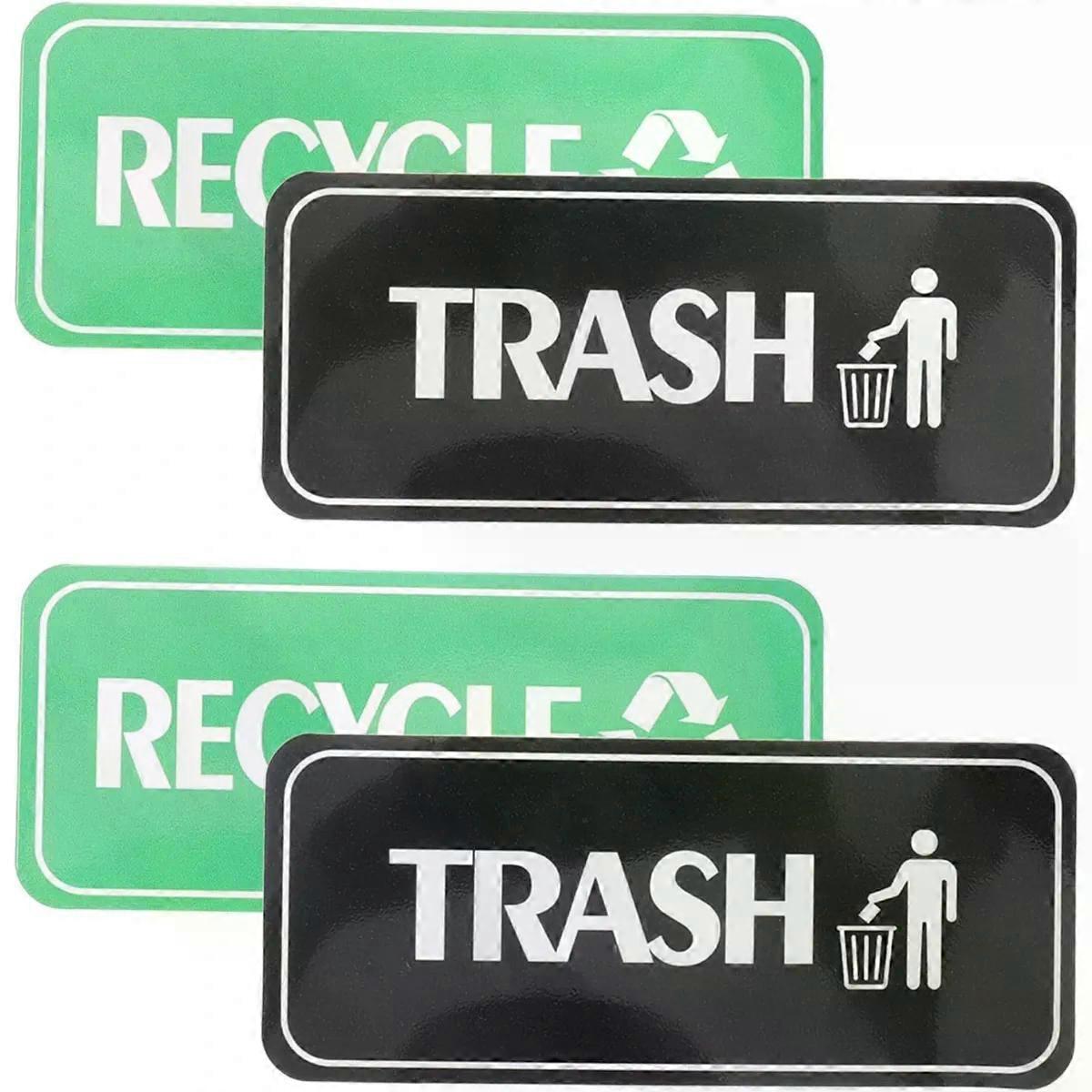 4pcs Trash and Recycle Magnetic Labels for Bin Sorting, Waterproof